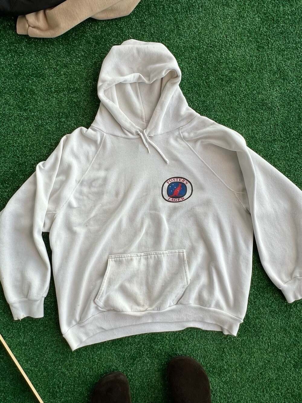 Discus Athletic Vintage Foster's Lager White Heavyweight Hoodie XL